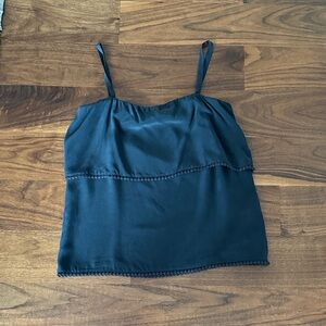 Dark Gray with Removable Spaghetti Strap Silk Top
